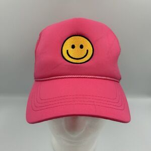 David And Young Pink Smiley Face Hat Preppy OS